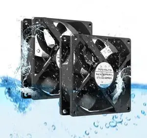 High-Performance 12V 92mm 92x92x25mm Dual Ball IP68 Waterproof Cooling Fan - 3000RPM 2-Pack