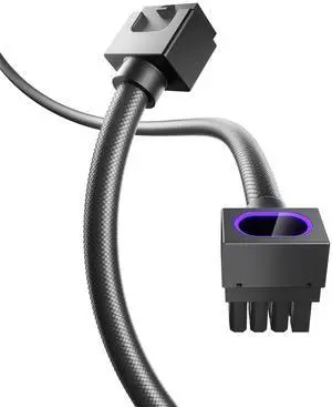 AsiaHorse Hydrus-8PIN GPU PSU Extension Cable ARGB Light, Copper Wire Power Extension Cable Integrated Minimalist Design, 2000W Power (Whole Set), PC Power Cord for GPU Cable Management & DIY