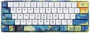 MOLGRIA GK023 60 Percent Wired Mechanical Keyboard, Hot-Swappable RGB Backlit Compact 61 Keys Gasket Keyboard with USB-C Wire for Laptop/PC and Gaming (Starry Night)