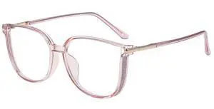 GUDVUE Oversized Blue Light Glasses, Computer Reading/Gaming/Phones Glasses, Anti Glare/UV400/Eye Strain, Large Square Frame, Cat Eye Pink
