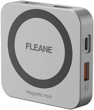 FLEANE Magnetic USB C Hub 8 in 1 & Type-C Docking Station M.2 NVMe 2230 SSD Enclosure, 4K@60Hz HDMI 10Gbps USB-A/USB-C 3.2 SD/TF 3.0 Card Solt AUX 100W PD for iPhone 15 16 MacBook Pro Air Laptop