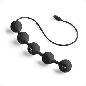 LEXON Peas HUB-C USB Hub with 2 USB-A and 2 USB-C Ports, Multiport USB Extender for MacBook, Ultrabooks and Tablets, USB C to USB Adaptor, Supports Charging and Data Transfer - Black