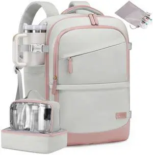 LOVEVOOK Travel Backpack for Women & Men, 40L Carry on Backpack Airline Approved, Large TSA Personal Item Travel Bag fits 17.3" Laptop, Business Weekender Bag for Essentials, 4Pcs