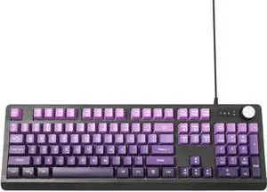 Wired RGB Gaming Membrance Keyboard. 100 Percent Mini Creamy LED Computer Keyboard .Small Ergonomic Clicky Teclado with ABS Backlit Unreplaceable Keycaps. for PC Laptop MAC Gamer. (Purple)