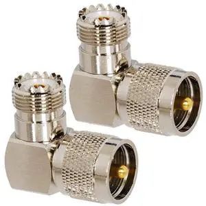 Eagles 2pcs UHF Male PL259 to Female SO239 RF Coaxial Adapter, UHF 90° Right Angle Connector, F Type Female to Male Connector for CB Radio Antenna,Wireless LAN Devices, Coaxial Cable