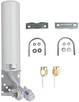High Gain 10-12dBi Dual SMA Male 698-2700 MHz 3G/4G LTE Omni-Directional Outdoor Pole/Wall Mount Antenna for Mobile Cell Phone Cellular 4G LTE Router Modem Gateway