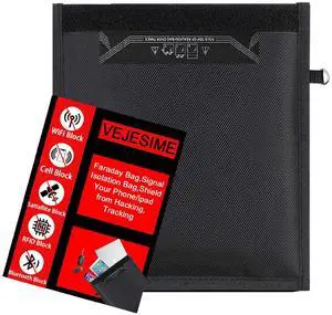 Farday Bag,Signal Isolation Bag,Shield Your Phone/ipad from Hacking,Tracking,and EM Protection with This Pouch -Shields NFC/WiFi/Bluetooth for Phones,Key Fobs and Credit Card (13.8"X17.7")