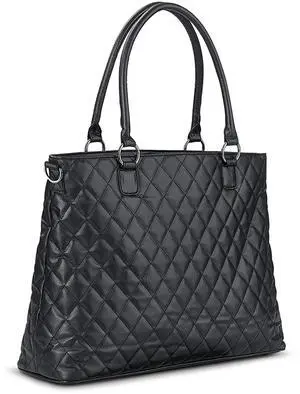 Solo New York Tote Bag for Women - Professional Handbag for Work & Travel, Laptop Purse with Padded Compartment, Interior Organizer Section, Fits 15.6" Computer - Waldorf, Black