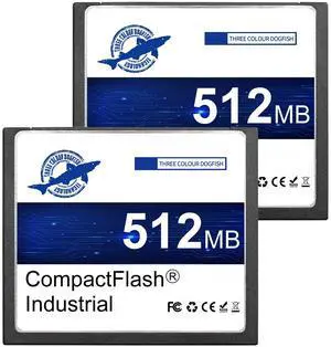 Dogfish 2 Pack 512MB Compact Flash Memory Card High Performance Industrial CF Type I Card FAT16 for Industrial Equipment and Vintage Digital Cameras