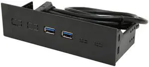 5.25 Inch Front Panel, PC Multifunction Media Dashboard, USB 3.0 to 19 Pin Metal Optical Drive Bay 2 Port USB Hub for PC Computer Case