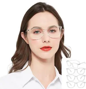WEMOOTANTS 4 Packs Blue Light Blocking Readers 2.25 for Women Large Clear Reading Glasses for Computer 1.0 1.25 1.5 1.75 2.0 225 2.5 2.75 3.0 3.5 4.0
