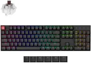Keychron K10 Full Size Layout Bluetooth Wireless/USB Wired Mechanical Gaming Keyboard for Mac with Keychron Super Brown Switch/RGB Backlight 104 Keys Computer Keyboard for Windows Laptop(Version 2)