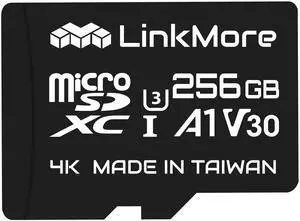 LinkMore 256GB Micro SDXC Card, XV13 Agon Lite, A1, UHS-I, U3, V30, Class 10 Compatible, Read Speed Up to 100 MB/s,Write Speed Up to 70 MB/s, SD Adapter Included