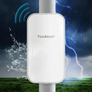 2025 Outdoor WiFi Extender, Dual Band WiFi Repeater, IP65 Weatherproof, Covers Up to Least 3440 Sq. ft and 30 Devices, Wi-Fi Signal Repeater for Farm,Courtyard,Factory