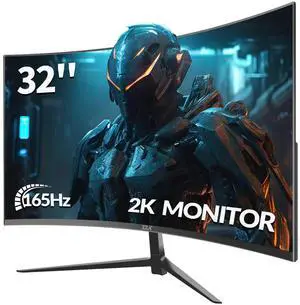ZZA 32 Inch Monitor - 2K Resolution, 165Hz/180Hz,1440p Monitor, 1ms Response Time, FreeSync & G-Sync, HDR10, 122% sRGB Coverage, DP/HDMI,32 Inch Computer Monitor VESA Mount Compatible