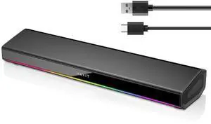 havit Computer Speakers for Desktop PC, Bluetooth 5.3 Pc Soundbar with Dynamic LED Light, HiFi Stereo, Poratble Bluetooth Speaker, Gaming Speakers for PC, Laptop,Tablet
