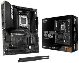 ASRock X870 Pro-A WiFi ATX Motherboard - AMD AM5 Ryzen 9000/8000/7000, DDR5 8000+(OC), PCIe 5.0, Dual USB4 Type-C, Wi-Fi 7, 2.5GbE