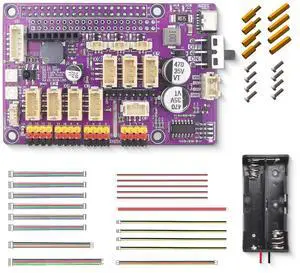 Adeept Robot HAT for Raspberry Pi, Expansion Board for Raspberry Pi 5/4B/3B/3B+, Smart Robot Car Driver with PDF Tutorial