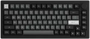 Akko 5075B Plus Mechanical Keyboard 75% Percent RGB Hot-swappable Creamy Keyboard with Knob, Black & Silver Theme with PBT Double Shot ASA Profile Keycaps V3 Creamy Blue Pro Switch