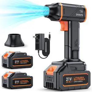 Electric Compressed Air Duster - 1000,000 RPM Rechargeable Cordless Air Blower with Brushless Motor - 2 Batteries & Charger - Replaces Canned Air - for Outdoor, Cars, Computer, Keyboards Cleaning