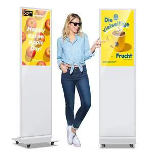 QIXZOCV MWE 32 Inch Digital Signage Diplay Touchscreen Kiosk LCD Screen Indoor Floor Standing Advertising Display Poster Interactive Display Android System with Auto Media Player-White