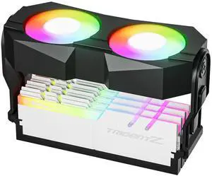 GSCOLER X5 Memory RAM Cooling Fans, 5V/3Pin ARGB Light Effect RAM Cooler with Dual 60mm PWM Fans, Anti - Static ABS, Tool - Free DIY PC Gaming Case Installation