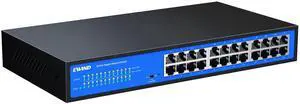EWIND 2025 Upgraded 24 Port Gigabit Ethernet Switch with LED&Loop Prevention, Lifetime Protection, Plug & Play Unmanaged Network Switch, Fanless Quiet, Desktop/Wall Mount Metal Ethernet Splitter