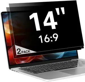 ANTOGOO V 2 Pack (1920x1080) Display 14 Inch Laptop Privacy Screen 16:9, Anti Blue Light Glare & Anti Scratch Computer Privacy Shield, Not for 14" with 1920x1200 Resolution Laptop
