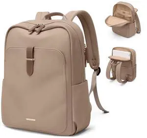GOLF QUALITY Laptop Backpack for Women,Casual Work Business Backpacks Purse Carry on Travel Backpack,17.3 Inch,Brown