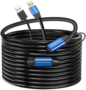 GGMTY USB 2.0 Type A Male to A Female Active Repeater Extension Cable 50ft, High Speed 480 Mbps