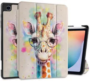 MEEgoodo for Samsung Galaxy Tab S6 Lite 10.4 inch Case 2024 2022 2020(SM-P620/P625/P613/P619/P610/P615/P617) with S Pen Holder, Tablet Cover with Stand + Auto Wake/Sleep, Giraffe