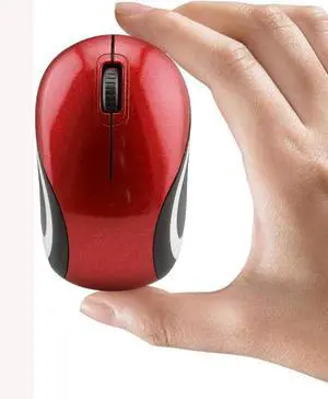 Wireless Mouse Mini Small Silent Cute Pocket Portable Compact Travel USB Tiny Optical Mice 3 Buttons 1000 DPI Cordless Mouse for PC Laptop Computer MacBook Kids Girl Boy Women Small Hands Gift(Red)