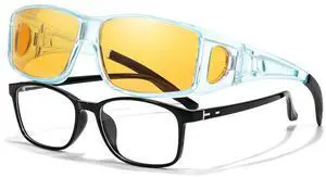 LVIOE Blue Light Blocking Over Glasses for Computer Gaming Phone TV Eyeglasses Anti Eyestrain Improve Sleep Quality LB0311M