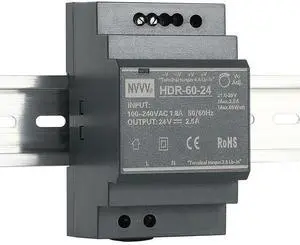 HDR-60-24 Ultra Slim Step-Shape 3SU DIN Rail Power Supply, 24Volt 2.5Amp 60Watt