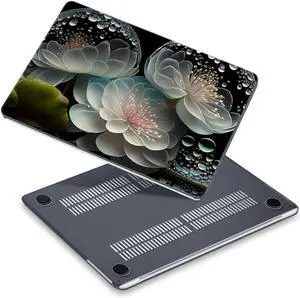 Yebiseven for MacBook Air 15 M4/M3/M2 Case 2025 2024 2023 A3241/A3114/A2941, Hard Shell Laptop Case with Keyboard Cover & Screen Film & OTG Adapter & Webcam Cover, Nature Flower