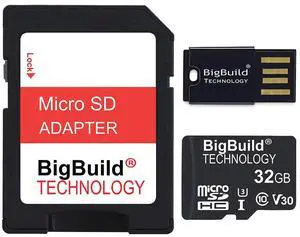 BigBuild Technology 32GB U3 Micro SDHC Memory Card for Campark T180, TC02/TC07/TC08, TC21/TC25/TC26/TC27 Wildlife Trail Cameras