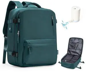 VENATIN Vacuum Backpack Travel,travel backpack with vacuum system, Large Carry on Luggage Flight Approved, 18x14x8 IN Laptop Bag Personal Item Travel Bag, Peacock Blue