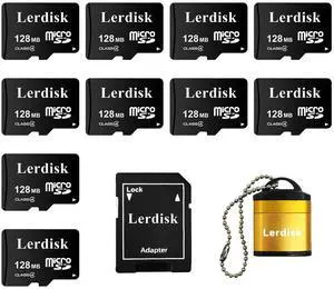 Factory Wholesale Micro SD Card 128MB (0.12GB) Pack of 10 in Bulk Low Capacity for MP3/Old Phones/Small Files Only -Not for Cameras/Dashcams/GB Devices