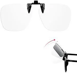 VIEWBETTER Clip On Blue Light Blocking Glasses for Eyes Strain/Light-Sensitive Flip Up Computer Gaming Glasses (Clear/Orange)