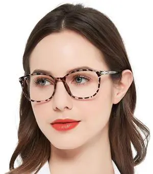 MARE AZZURO Blue Light Blocking Reading Glasses Women Trendy Square Computer Readers 1.00 1.25 1.50 1.75 2.00 2.25 2.50 2.75 3.00 3.50 4.00 5.00 6.00 (Leopard, 500)