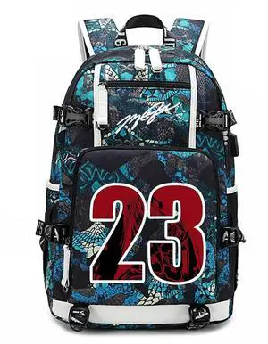 Txiujou Basketball Player 23 Student School Bag, Laptop Backpack, Ultra-Light Travel Bag, For Men And Women (Blue-Green2)