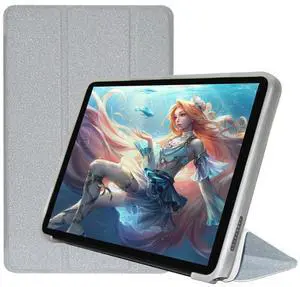 AIJAKO Case for ALLDOCUBE iPlay50 Mini/ALLDOCUBE iPlay50 Mini Pro/ALLDOCUBE iPlay50 Mini Pro NFE Tablet 8.4 inch, Ultra Slim PU Leather Folding Trifold Stand Cover Case with Soft TPU Shell, Silver
