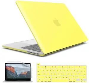 IBENZER Compatible with 2025 2024 M2 MacBook Pro 13 Inch Case 2025-2016 M1 A2338 A2289 A2251 A2159 A1989 A1706 A1708, Hardshell Case&Keyboard Cover&Screen Film for MacPro 13, Yellow, T13YW+2