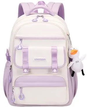 MININAI Womens Girls Backpack for School Cute Aesthetic Large Laptop Backpack Kawaii Preppy Teen Kids Bookbag Travel Daypack (Purple,L)