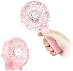 EasyAcc Mini Handheld Fan, Personal Cooling Fan Folding USB Desk Fan Small Portable Table Fan for Travel Camping Outdoors Office Home - Pink