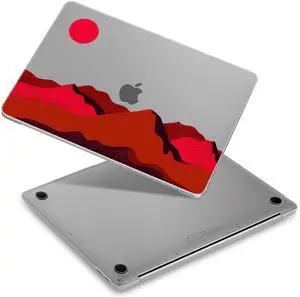 Yebiseven Case for MacBook Air 13 inch 2021 2020 2019 2018 Model A2337 M1/A2179/A1932, Laptop Hard Shell Case with Keyboard Cover & Screen Film & OTG Adapters & 2 Webcam Covers, Sunset
