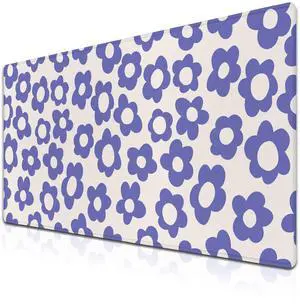 Samgula Gaming Mouse Pad Purple, Big Mouse Pads Desk Pad for Women Office Decor Office Desk Mats, Pad for Mouse Waterproof Non-Slip Rubber Base, 35.4 X 15.7 inch for Work/Game/Office/Home Flowers