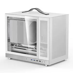 Shiny Snake G350 20.8L Mircro-ATX Mesh Chassis with Tempered Glass | Frosted Coating & Anti-Dust Design | BTF-Ready Back-Connect | 165mm Cooler & 340mm GPU | High Compatibility PC Case, White