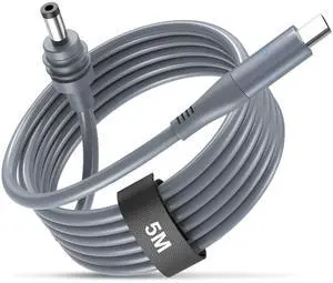 QCHMM Starlink Mini Cable USB C to DC Power Cable 16.4FT, 100W Input Power Cable with Detection Light for Starlink Mini, Waterproof, Compatible with 100W+ PD Source, Starlink Mini Accessories