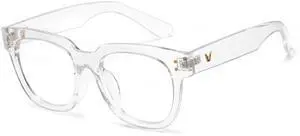 Cyxus Blue Light Blocking and UV400 Protection Square Chunky Glasses Womens Men Stylish Frame Computer Gaming Academic Look 8153T34